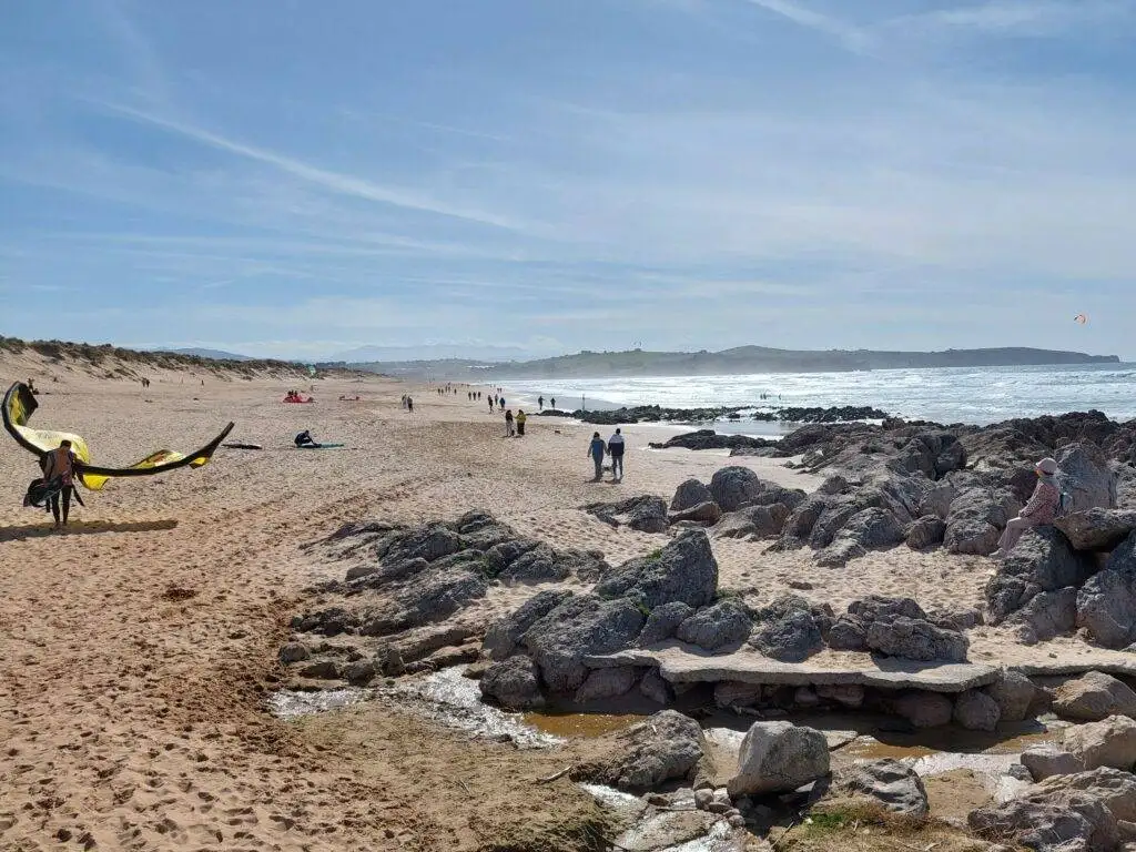 Liencres beach cantabria windsurf rocks